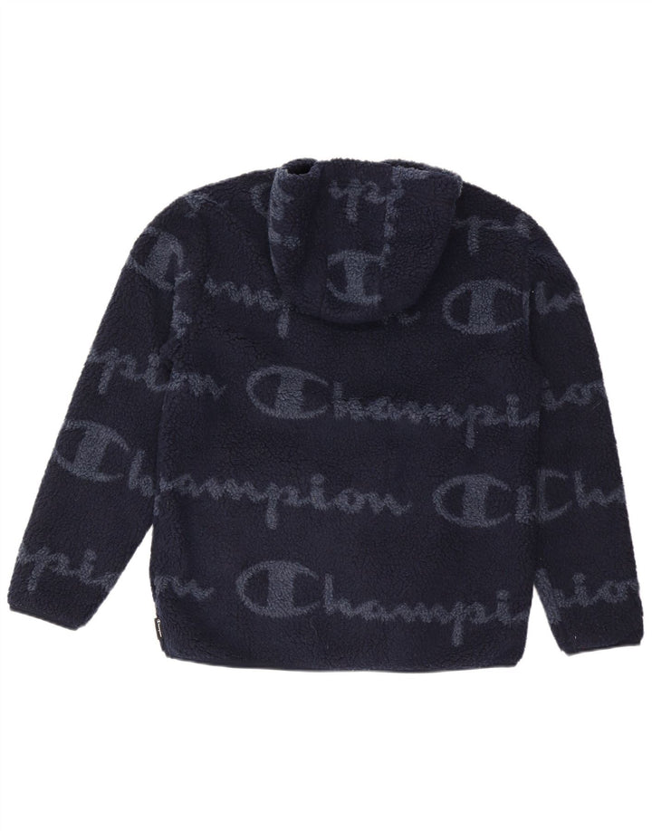 Champion Herre grafisk fleecetrøje med hætte Medium marineblå polyester