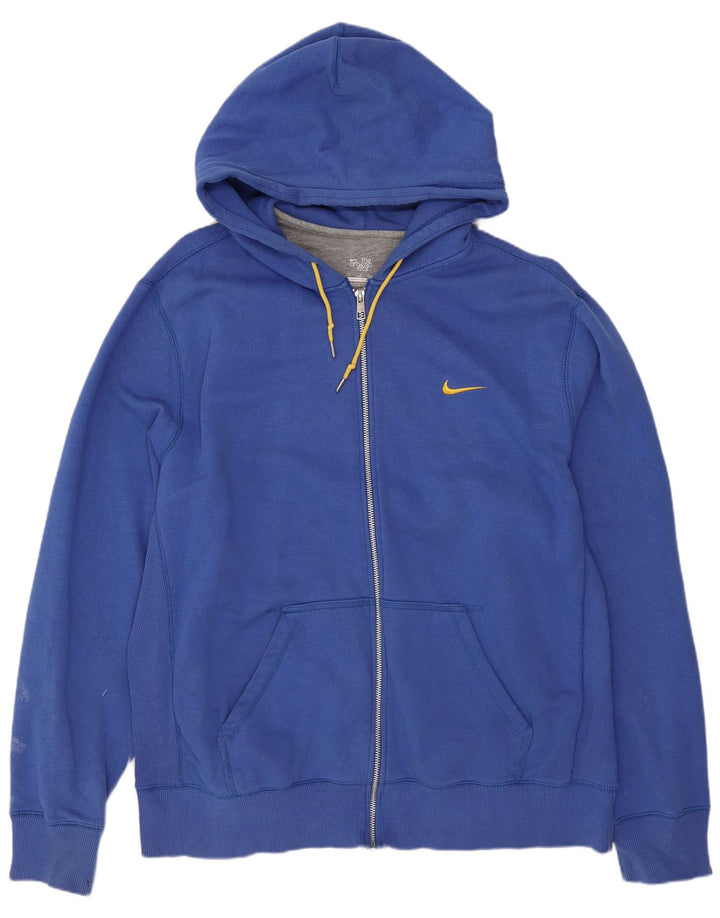 Nike hættetrøje med lynlås til mænd 2XL blå bomuld