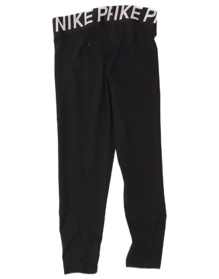 Nike Dame Dri Fit Grafiske Capri Leggings UK 10 Small Black