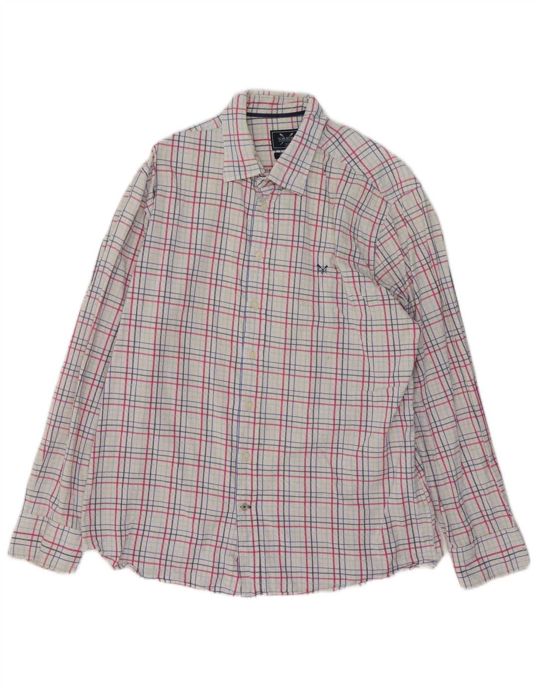 Crew Clothing Herre Classic Fit skjorte XL Hvid ternet bomuld