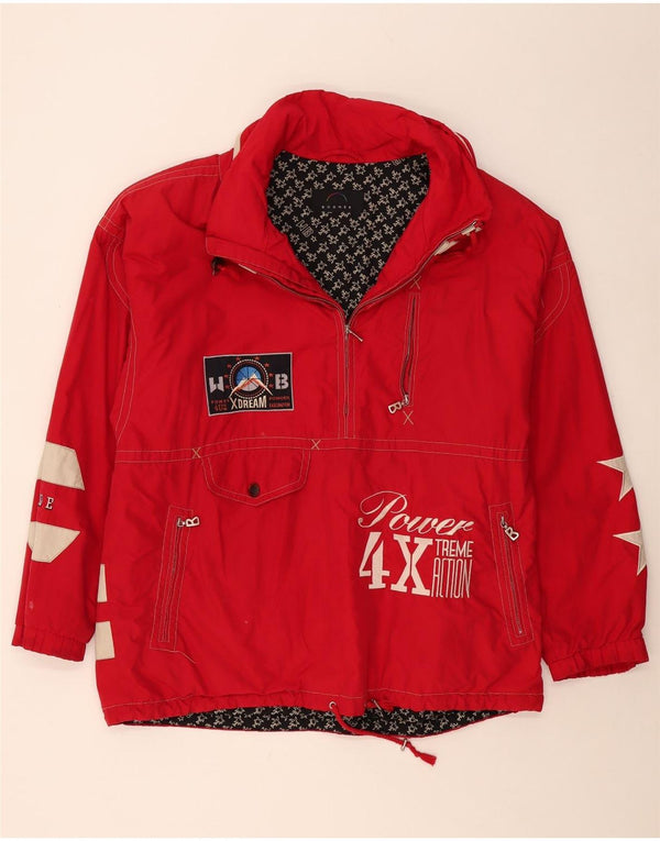 BOGNER Herre grafisk anorakjakke UK 42 XL Rød Colourblock Polyester