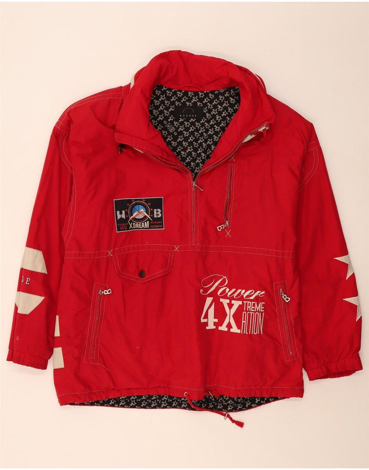 BOGNER Herre grafisk anorakjakke UK 42 XL Rød Colourblock Polyester