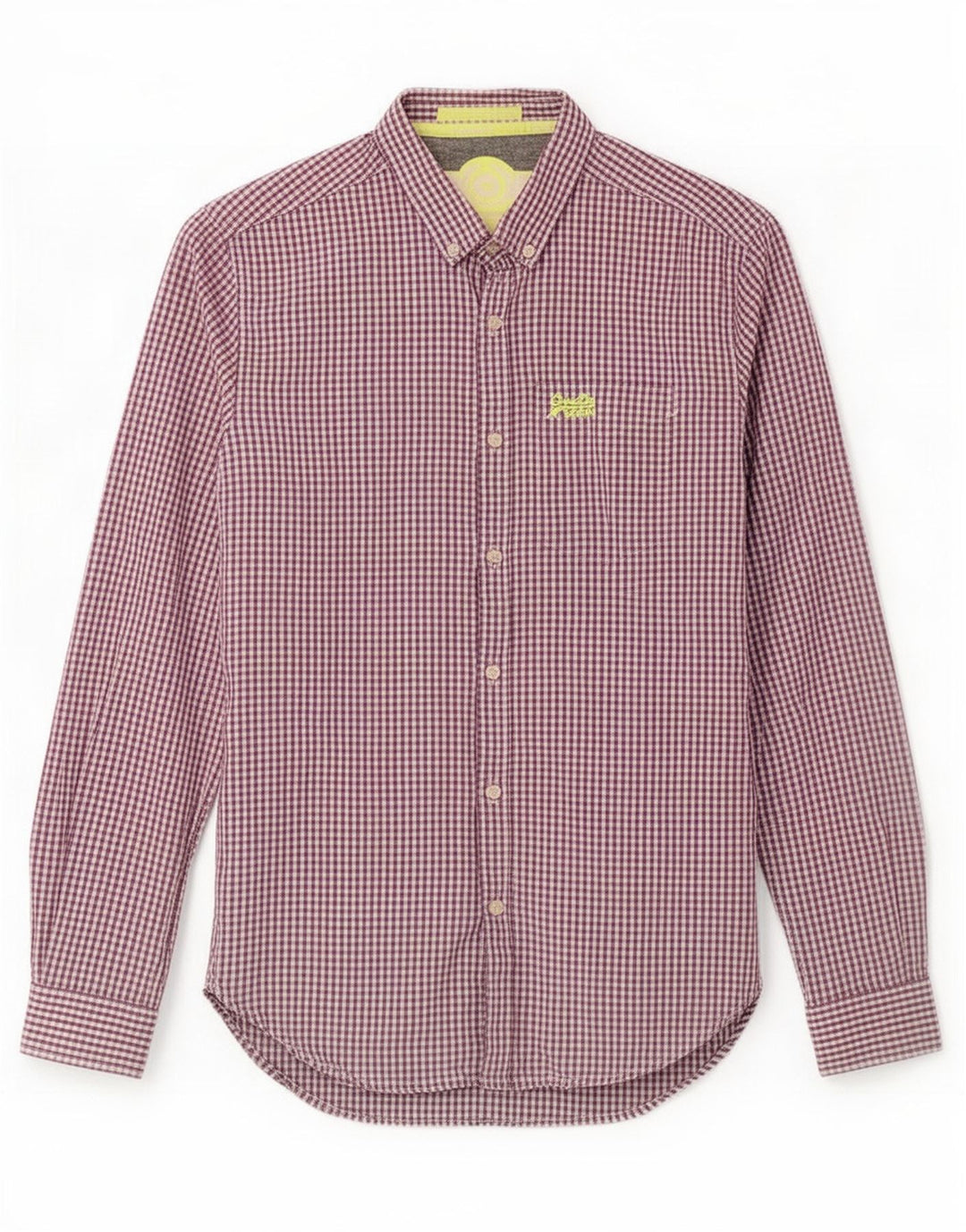 Superdry herreskjorte lille lilla Gingham bomuld