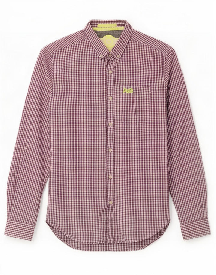 Superdry herreskjorte lille lilla Gingham bomuld