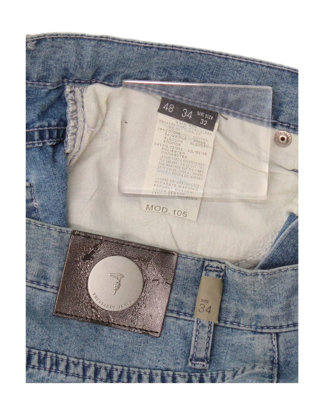 Trussardi lige jeans til kvinder W32 L30 blå bomuld