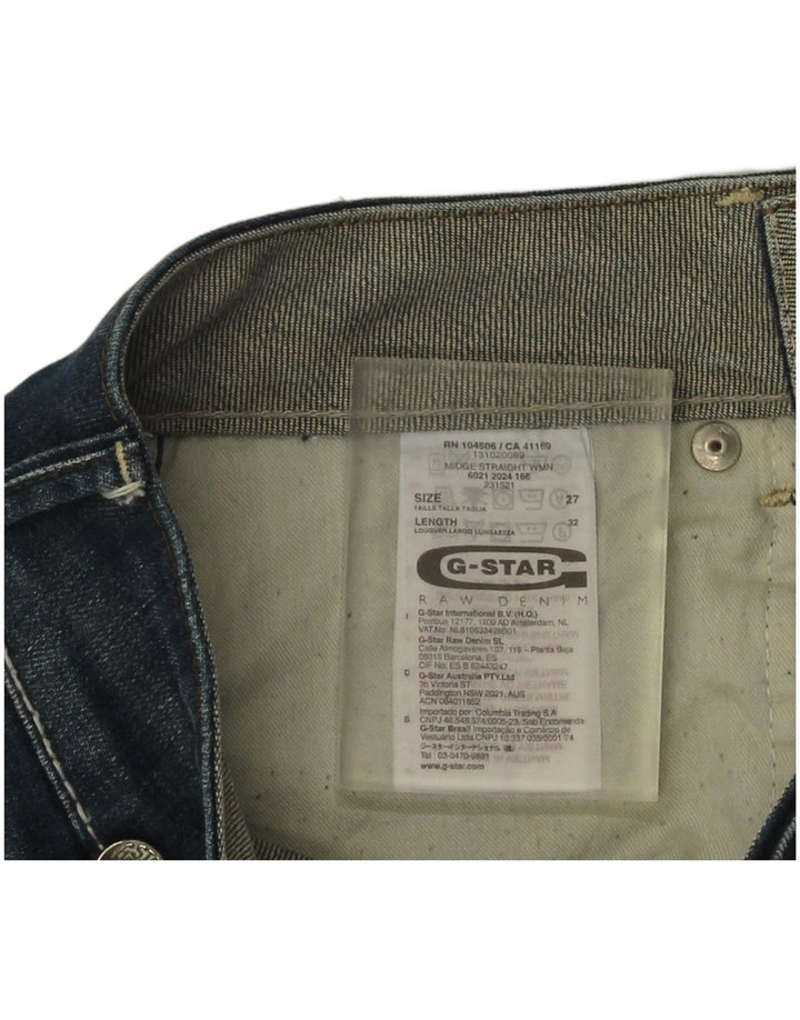 G-Star Dame Midge Straight Jeans W27 L32 Blå Bomuld