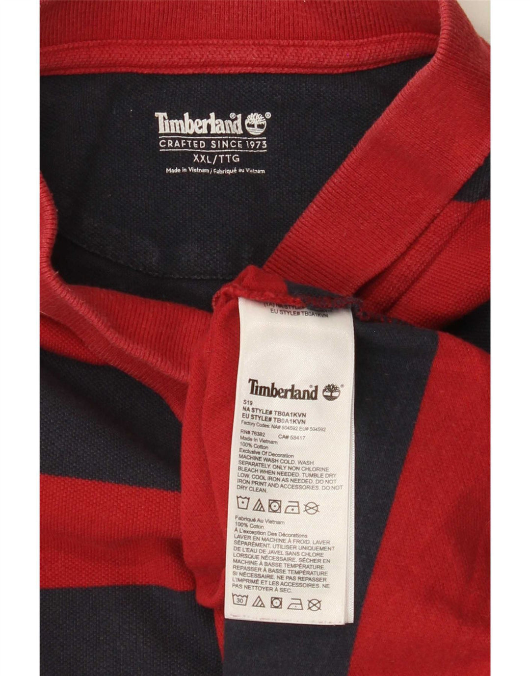 Timberland Polo skjorte til mænd 2XL rødstribet bomuld