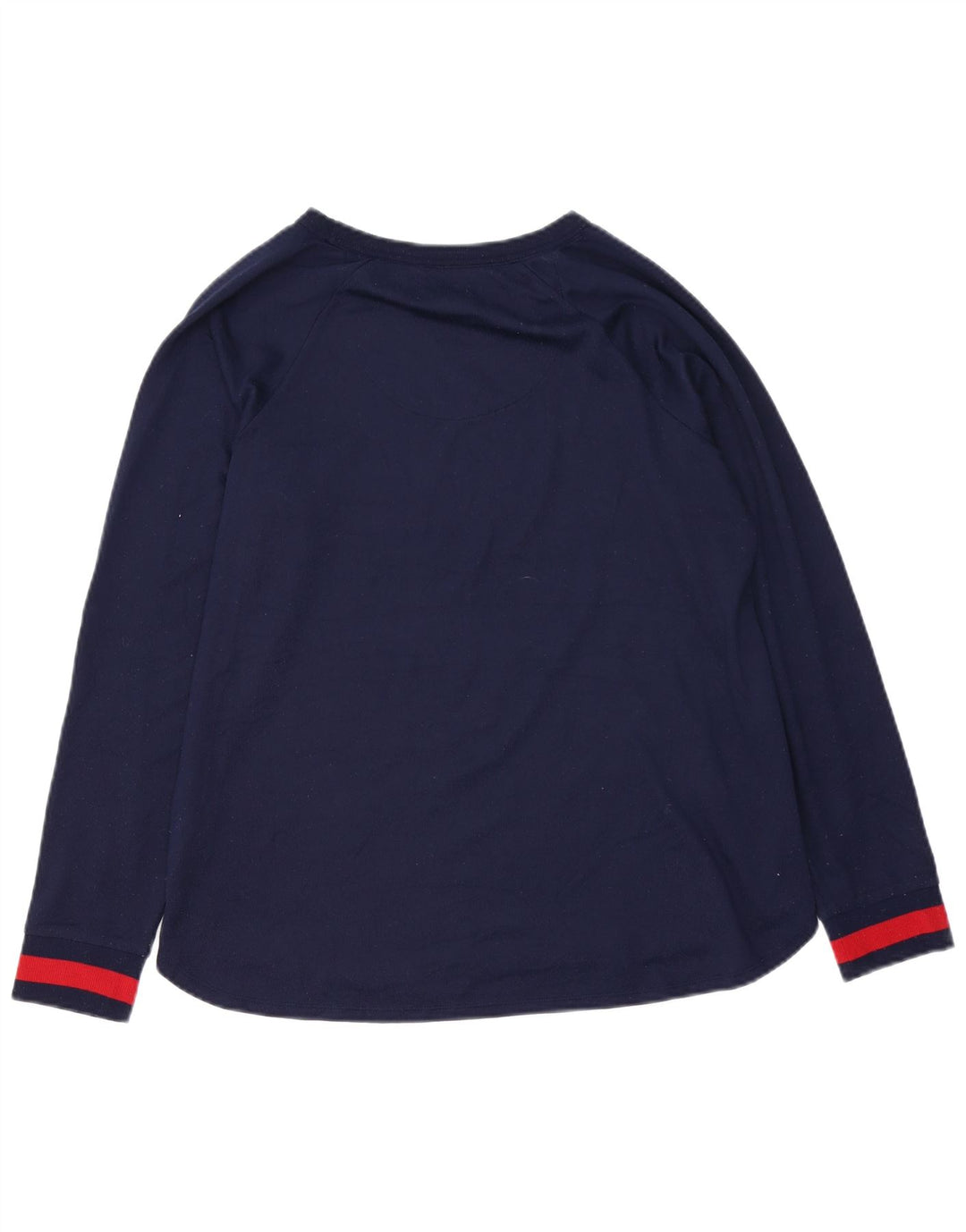 DKNY Dame Grafisk Top Langærmet UK 14 Medium Navy Blue Polyester