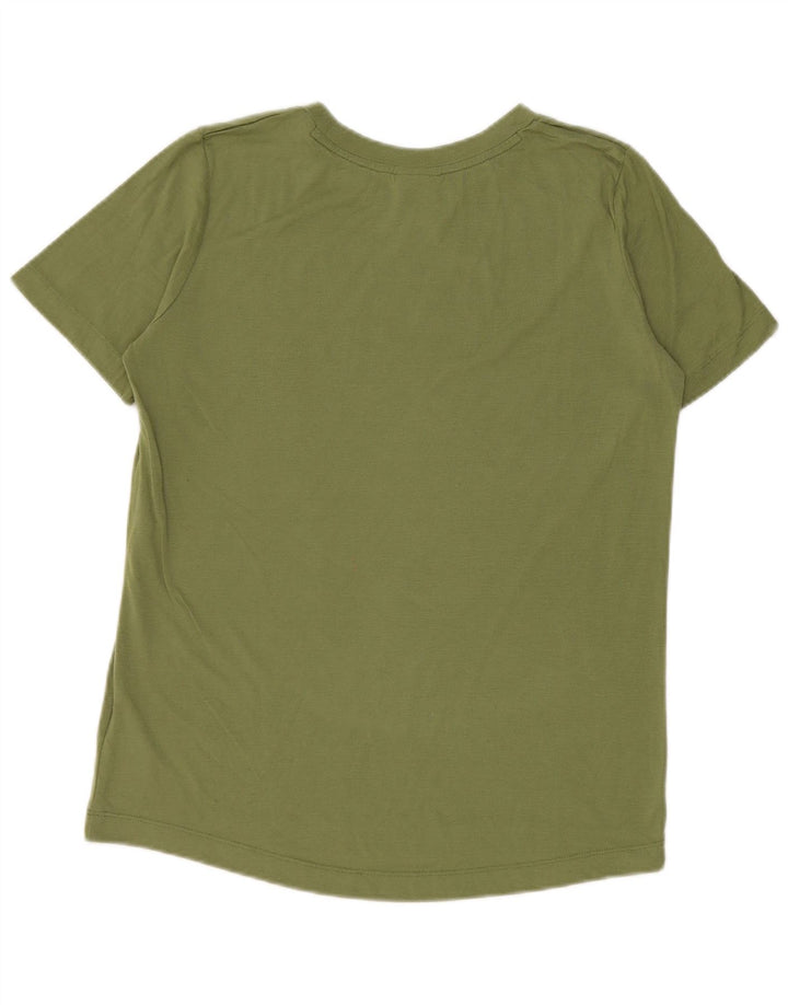 Nike Grafisk T-Shirt Top UK 10 Small Khaki Polyester