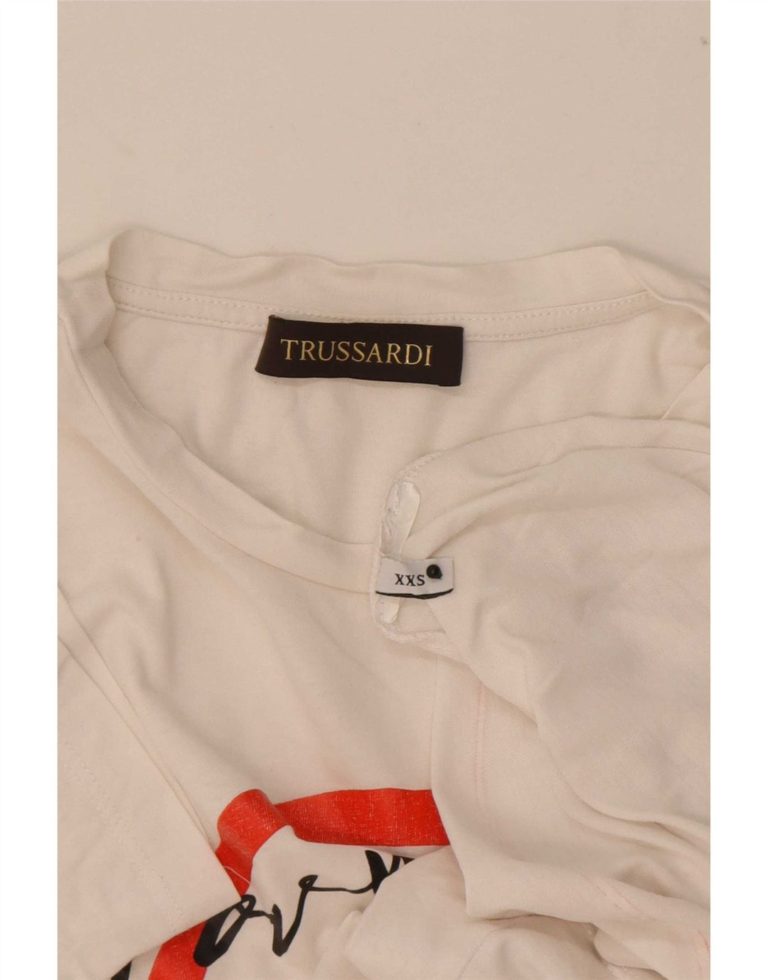 Trussardi Herre Grafisk T-Shirt Top 2XS Hvid