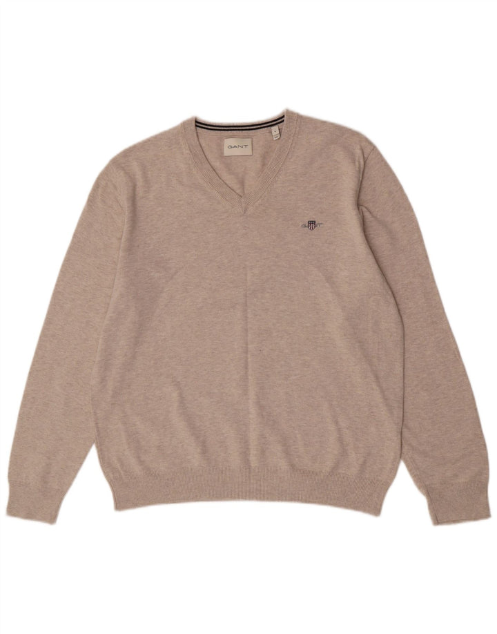 Gant Dame V-hals sweater Stor Grå Bomuld