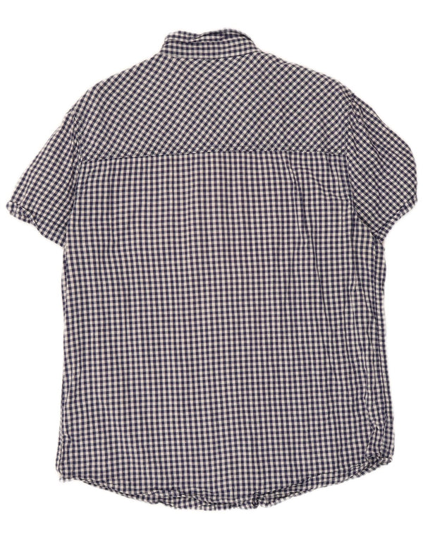 Mountain Warehouse Kortærmet Herreskjorte XL Navy Blue Gingham Cotton