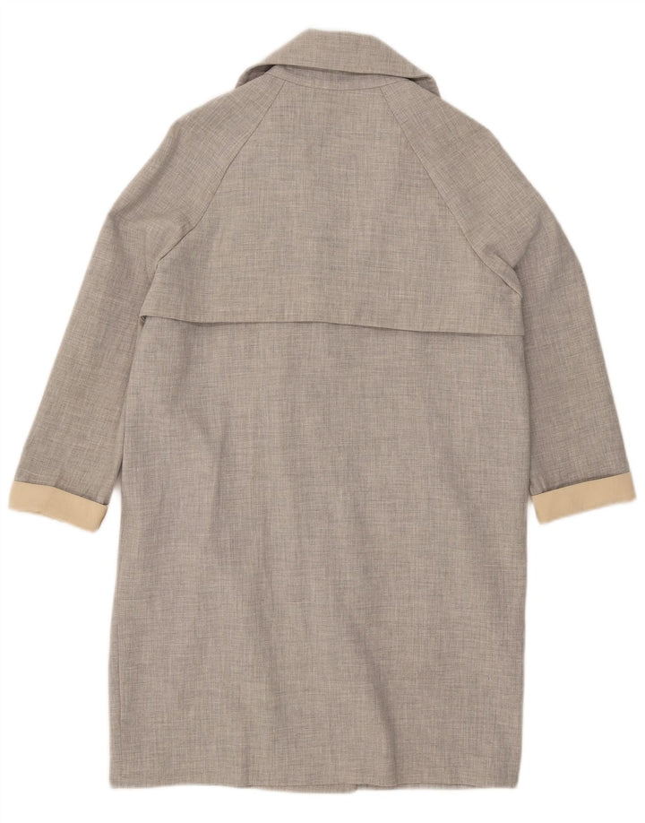 Topshop Kvinder Oversized Trench Coat UK 8 Lille Grå Polyester