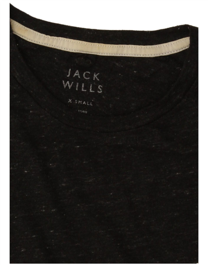 Jack Wills Herre T-Shirt Top XS Sort Flecked