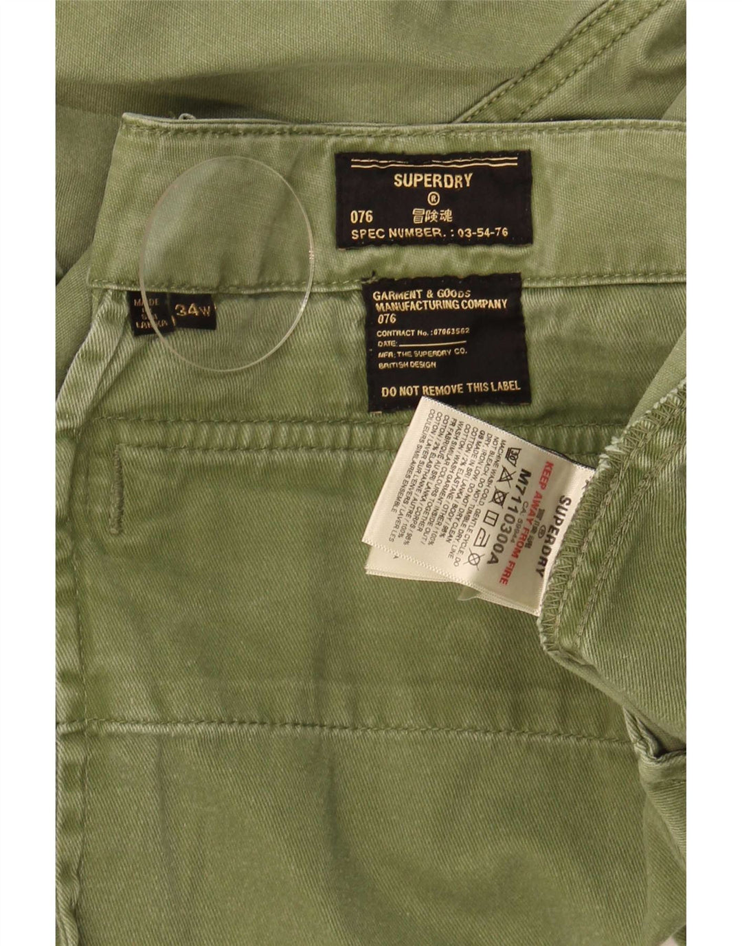 Superdry Cargo Shorts til mænd W34 Large Green Bomuld