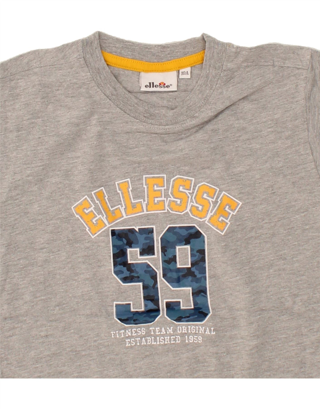 ELLESSE Boys Graphic T-Shirt Top 9-10 Years Grey Cotton Vintage Ellesse and Second-Hand Ellesse from Messina Hembry 