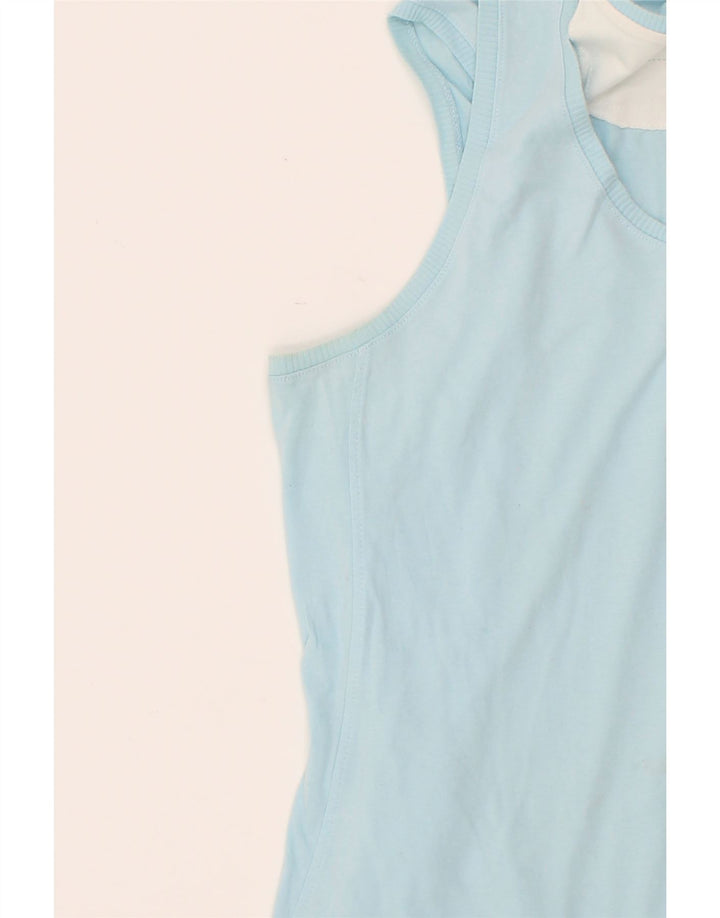 CHAMPION Womens Vest Top UK 14 Medium Blue Cotton Vintage Champion and Second-Hand Champion from Messina Hembry 