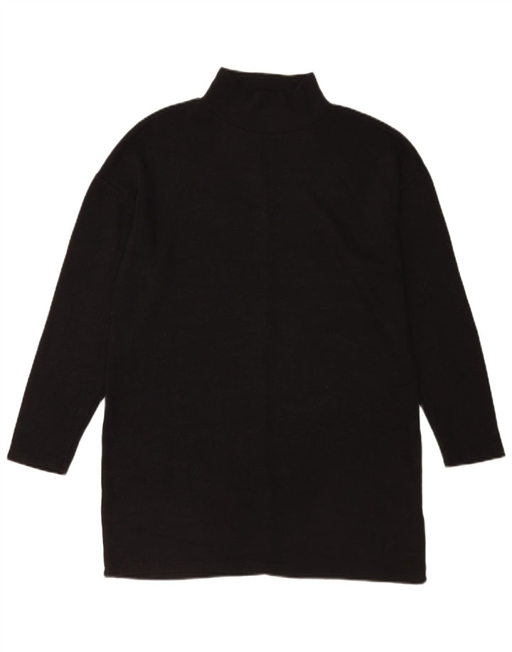 Zara Dame Langærmet Oversized Jumper Kjole UK 10 Small Black Polyester