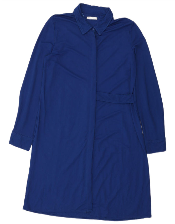 Zara skjortekjole til kvinder UK 14 Medium Blue
