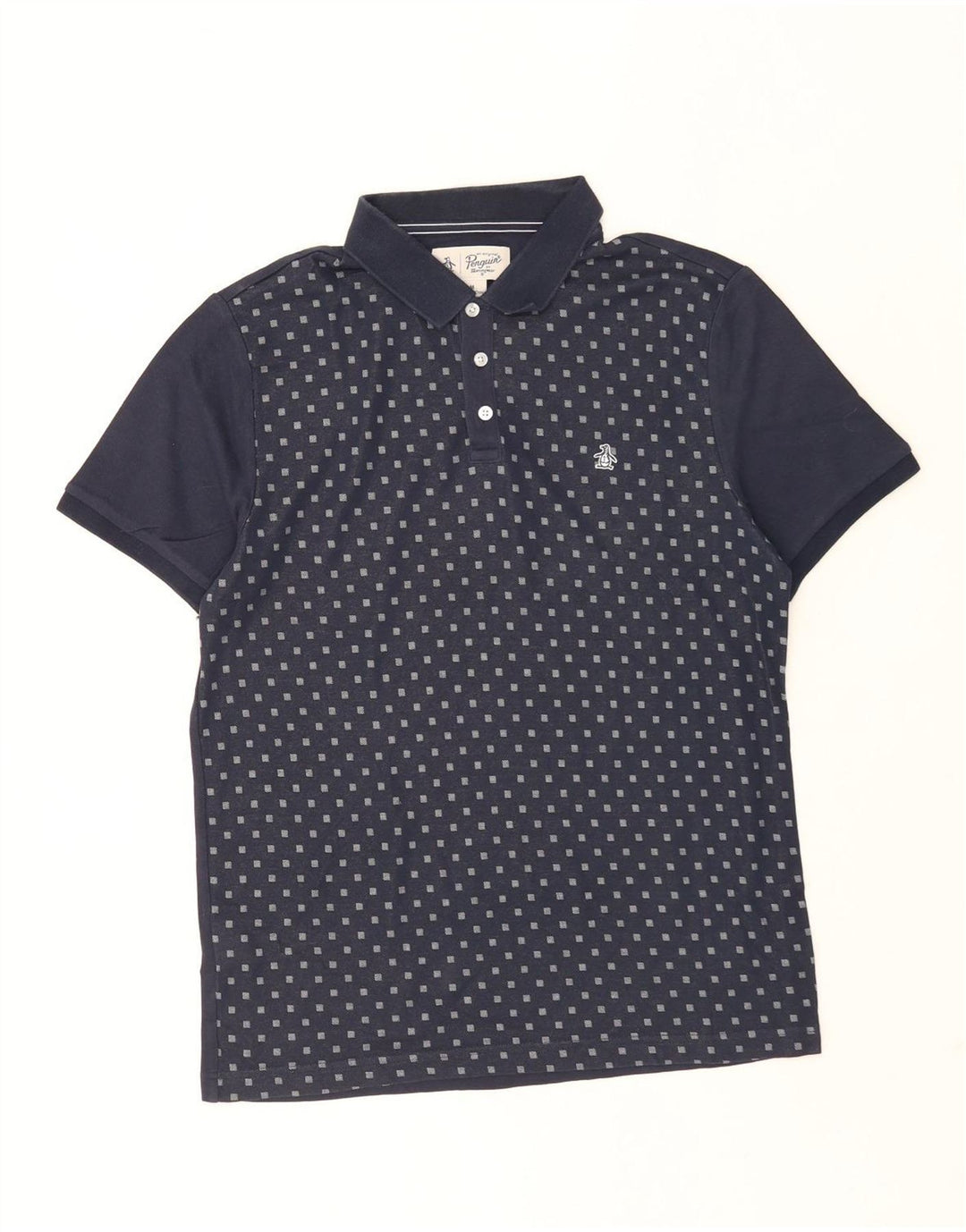 Penguin Herre poloshirt Medium Navy Blue Argyle/Diamond Bomuld