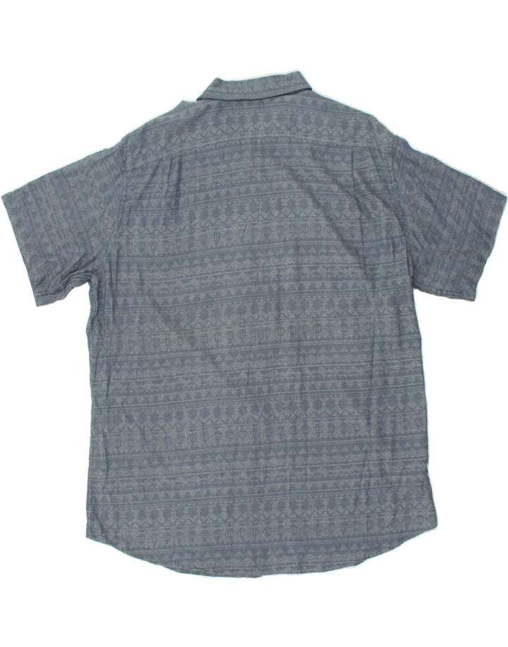 EDDIE BAUER Mens Tall Classic Fit Shirt XL Grey Fair Isle Cotton | Vintage Eddie Bauer | Thrift | Second-Hand Eddie Bauer | Used Clothing | Messina Hembry 