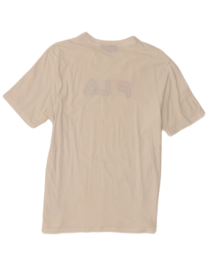 Fila Herre Grafisk T-Shirt Top Stor Hvid Bomuld