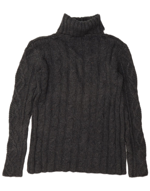 Eddie Bauer Dame Rullehals Sweater UK 16 Stor Grå Uld