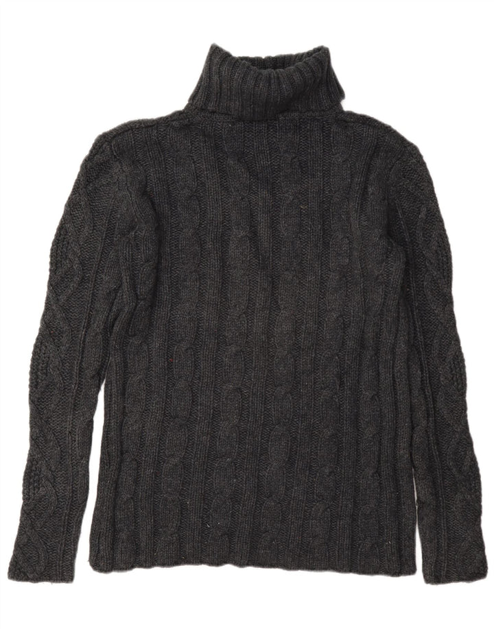 Eddie Bauer Dame Rullehals Sweater UK 16 Stor Grå Uld