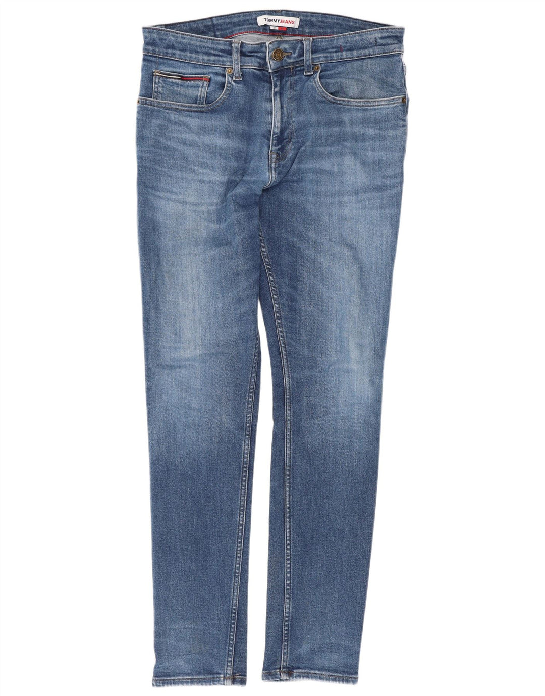 Tommy Hilfiger Herre Slim Jeans W31 L32 Blå Bomuld