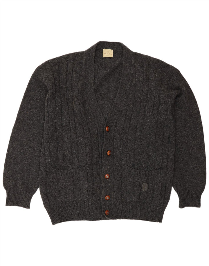 Trussardi Herre Cardigan Sweater Stor Grå Uld