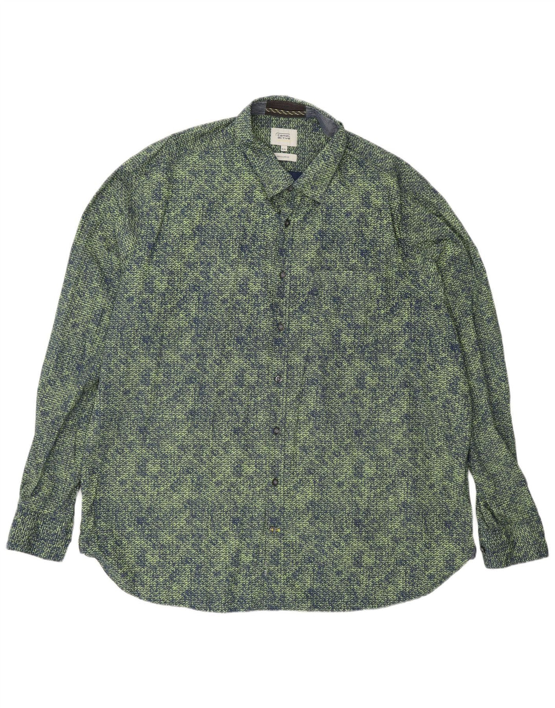 Camel Active Herre Regular Fit skjorte 2XL Grøn Geometrisk Bomuld