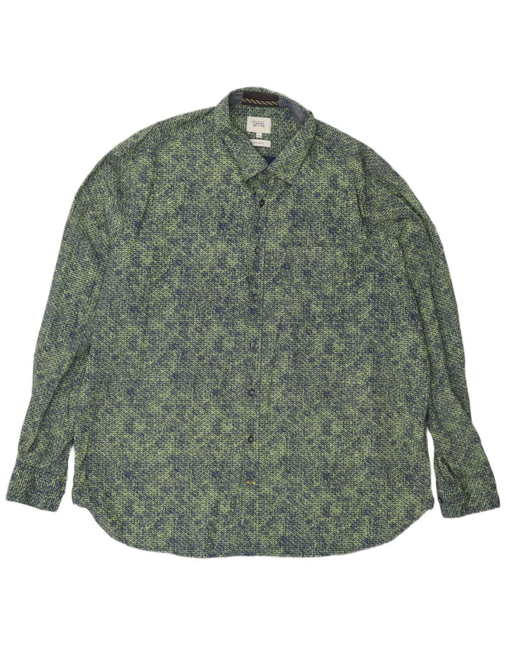 Camel Active Herre Regular Fit skjorte 2XL Grøn Geometrisk Bomuld