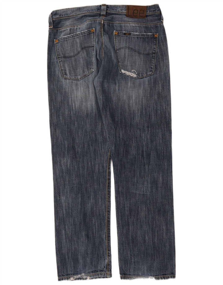 REPLAY Herre Straight Jeans W36 L34 Blå Bomuld