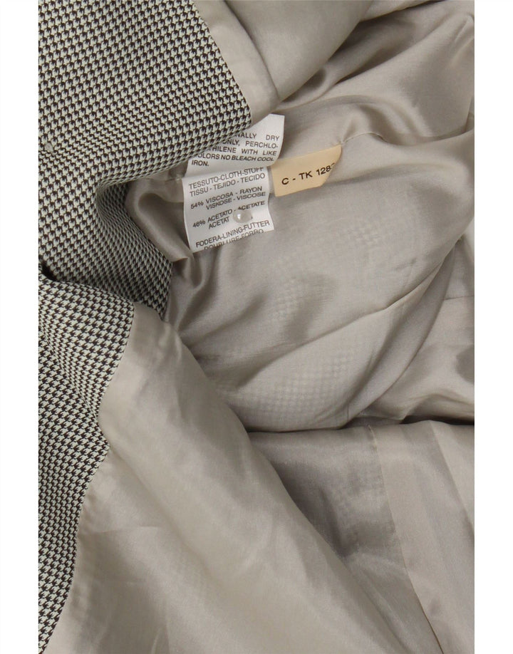 Marella Dame 3-knaps blazerjakke UK 14 Large White Houndstooth Viscose