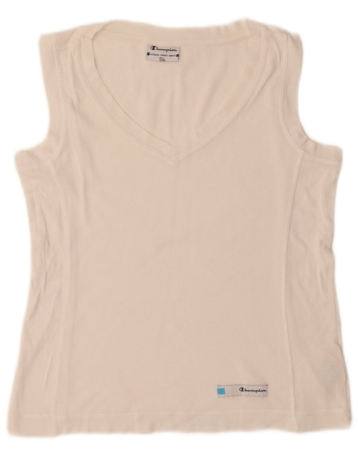 CHAMPION Dame Easy Fit Vest Top UK 10 Small White Bomuld