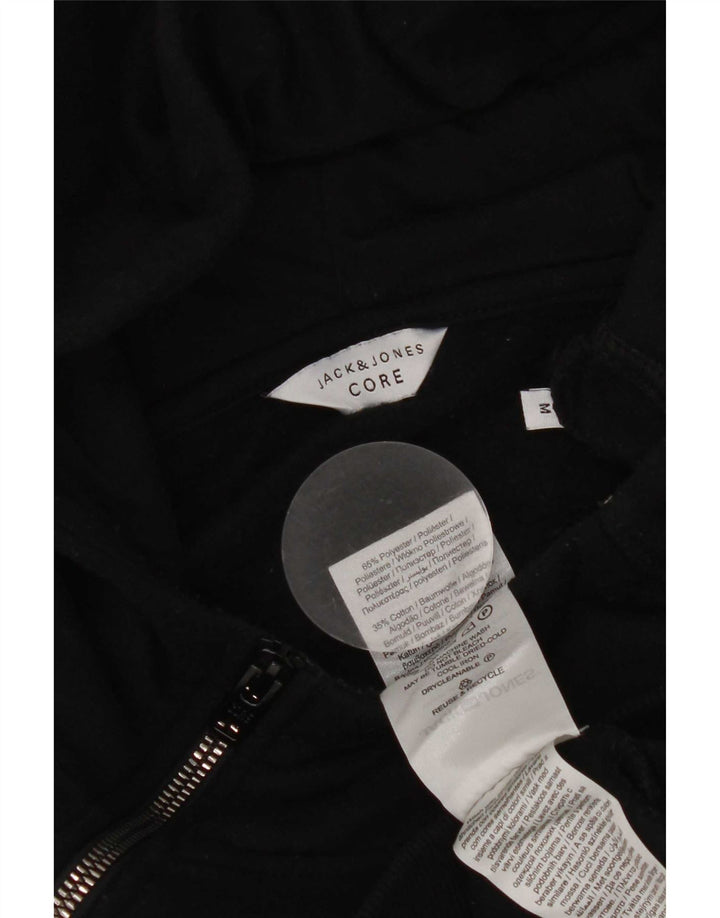 Jack & Jones Herre lynlåshals Grafisk hættetrøje Jumper Medium Sort Polyester
