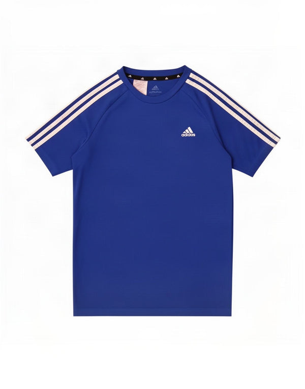 Adidas Boys Aeroready T-Shirt Top 11-12 År Blå Polyester
