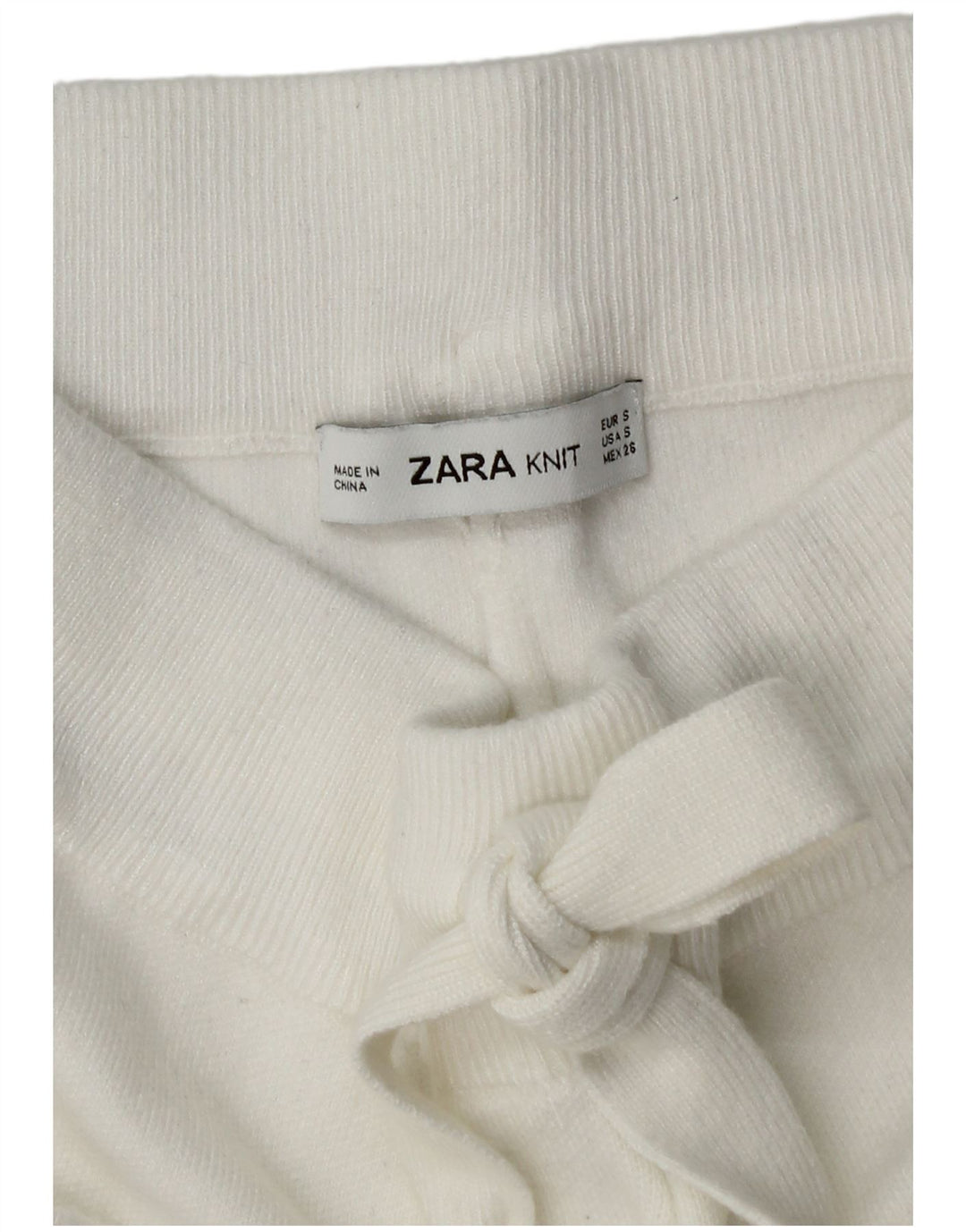 Zara Womens Crop træningsdragt Bukser Joggers UK 10 Small White