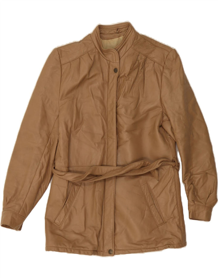 VINTAGE Womens Leather Jacket UK 10 Small Brown Vintage Vintage and Second-Hand Vintage from Messina Hembry 