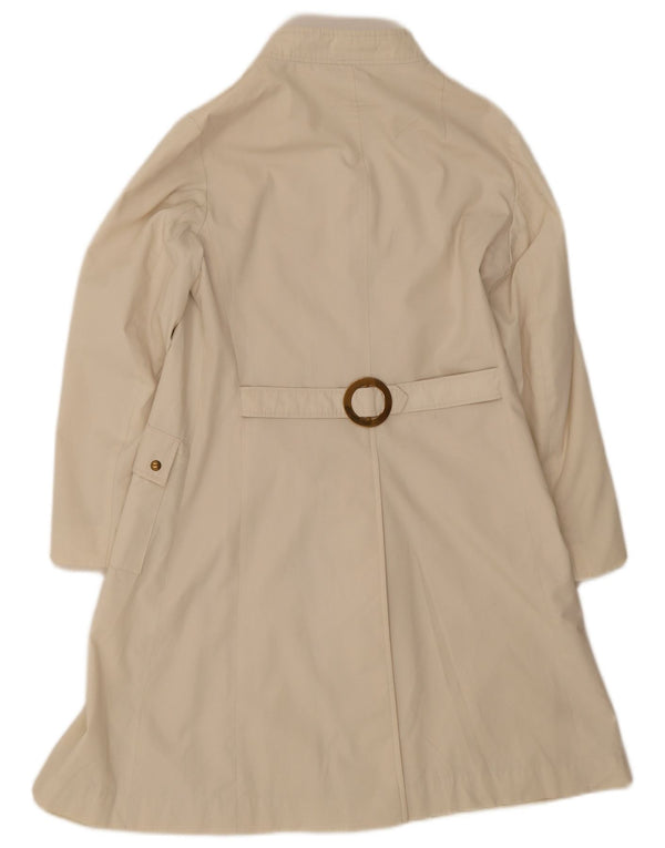 Vintage Dame Overfrakke UK 14 Medium Beige Bomuld