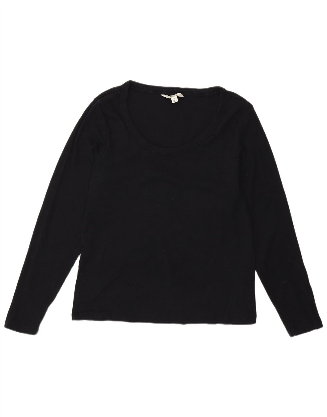 Marks & Spencer Dametop Langærmet UK 20 2XL Sort Bomuld