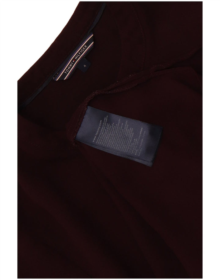 Tommy Hilfiger Dame Langærmet Bluse Top US 4 Small Bourgogne Polyester