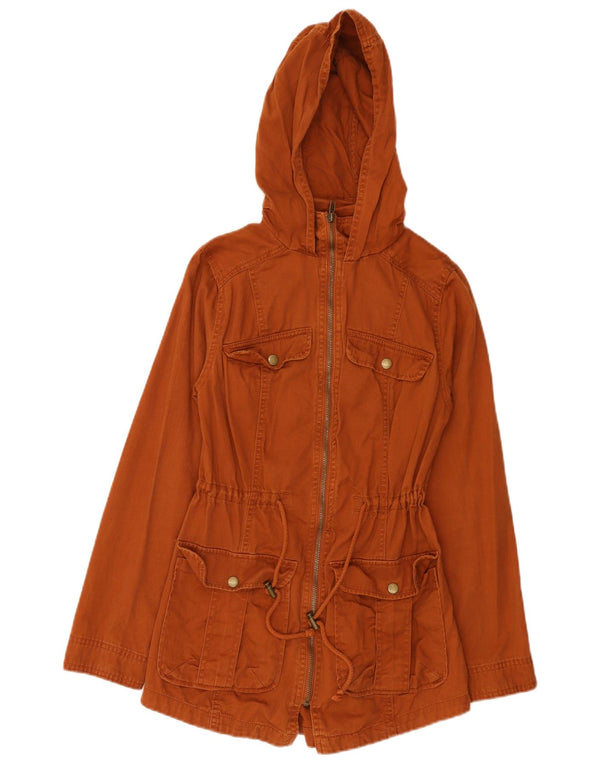 Mossimo Dame Hooded Parka Jacket UK 10 Small Brown Bomuld