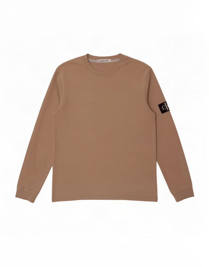 Calvin Klein Jeans Herre Top Langærmet 2XL Beige Bomuld
