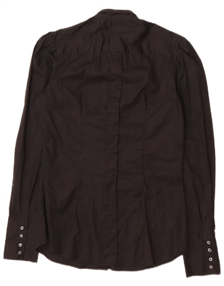 VINTAGE Womens Shirt IT 46 Large Black Cotton