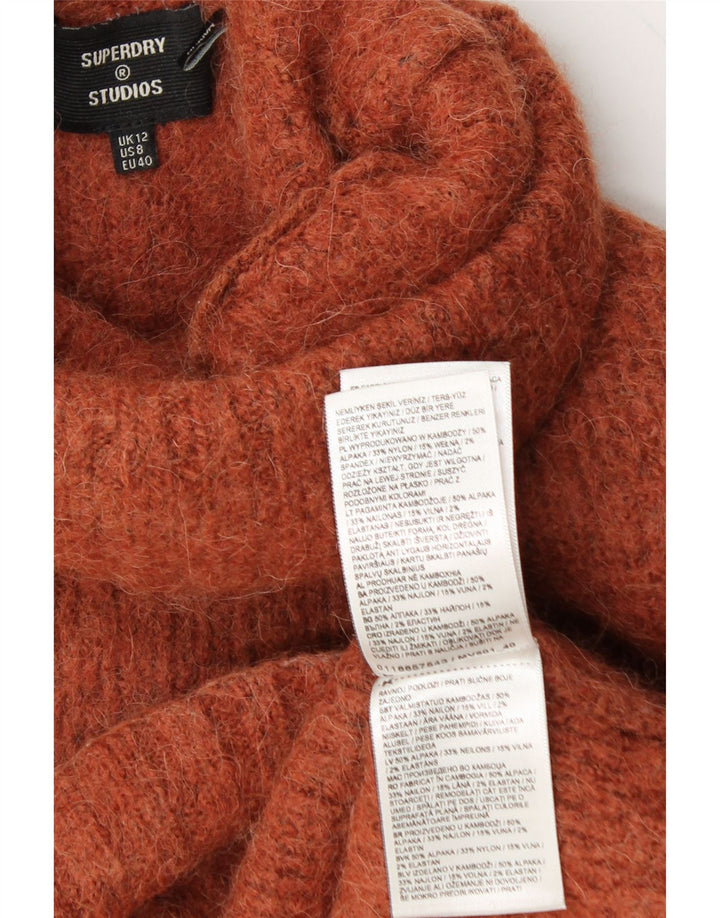 SUPERDRY Dame Crop Roll Neck sweater UK 12 Medium Brown