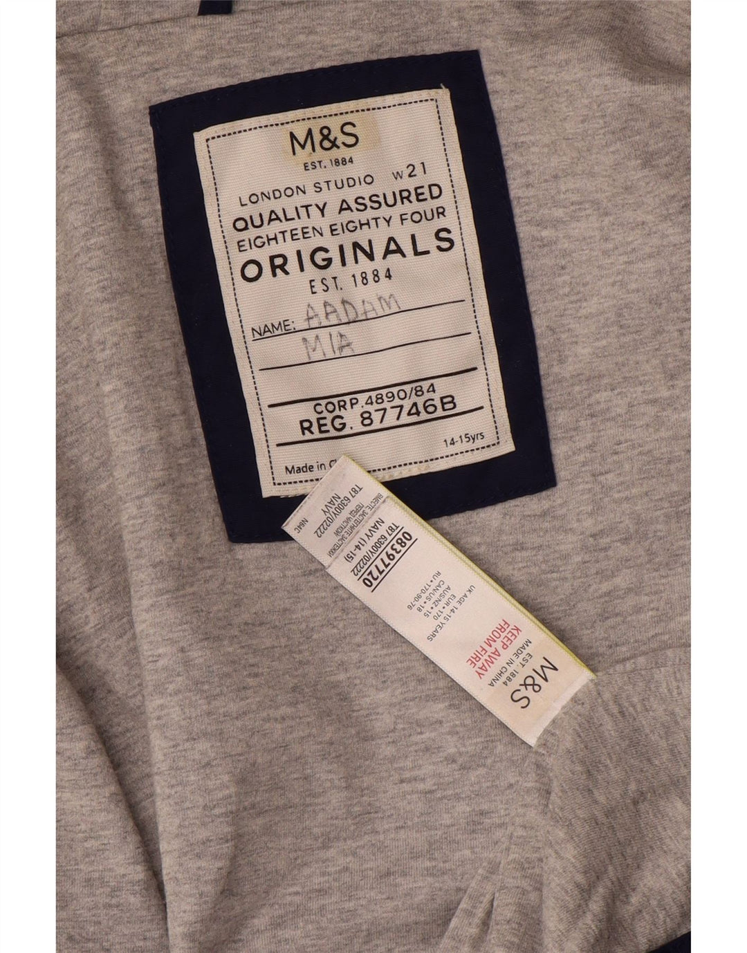 Marks & Spencer Boys Windbreaker-jakke med hætte 14-15 år marineblå