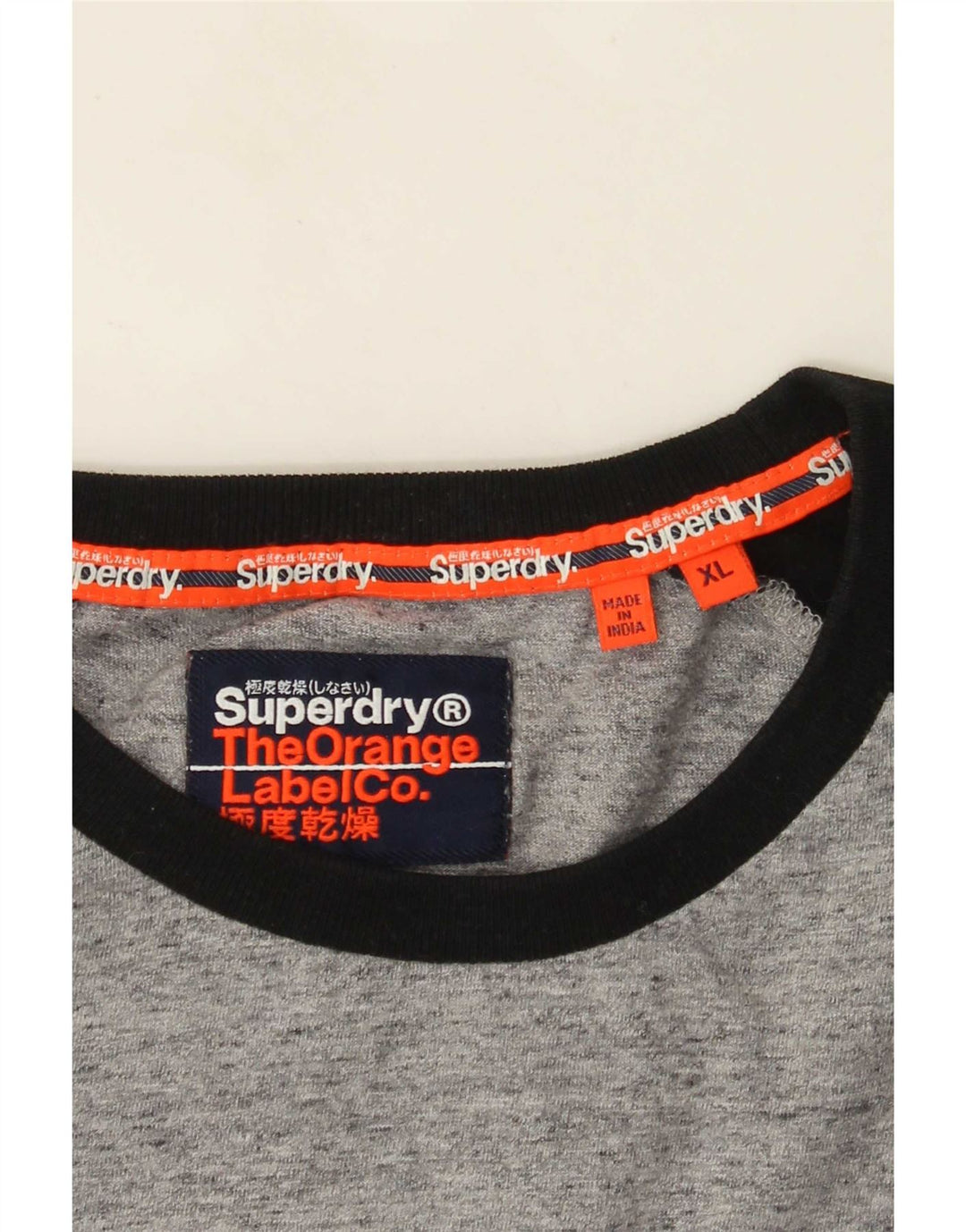 Superdry Herre Top Langærmet XL Grå Colourblock