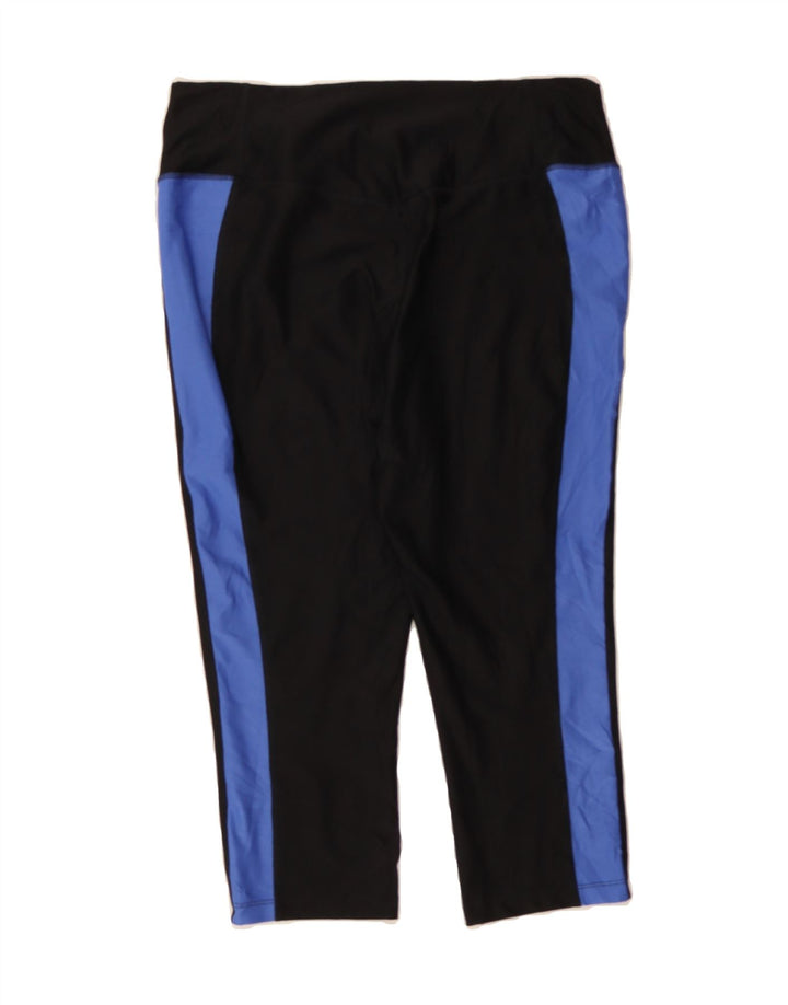 NIKE Womens Dri Fit Capri Leggings UK 16 Large Black Colourblock Polyester Vintage Nike and Second-Hand Nike from Messina Hembry 