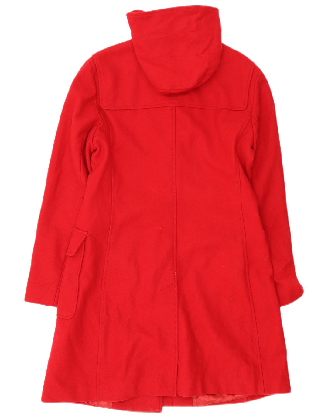 Benetton Dame Hooded Duffel Coat IT 46 Large Red Wool